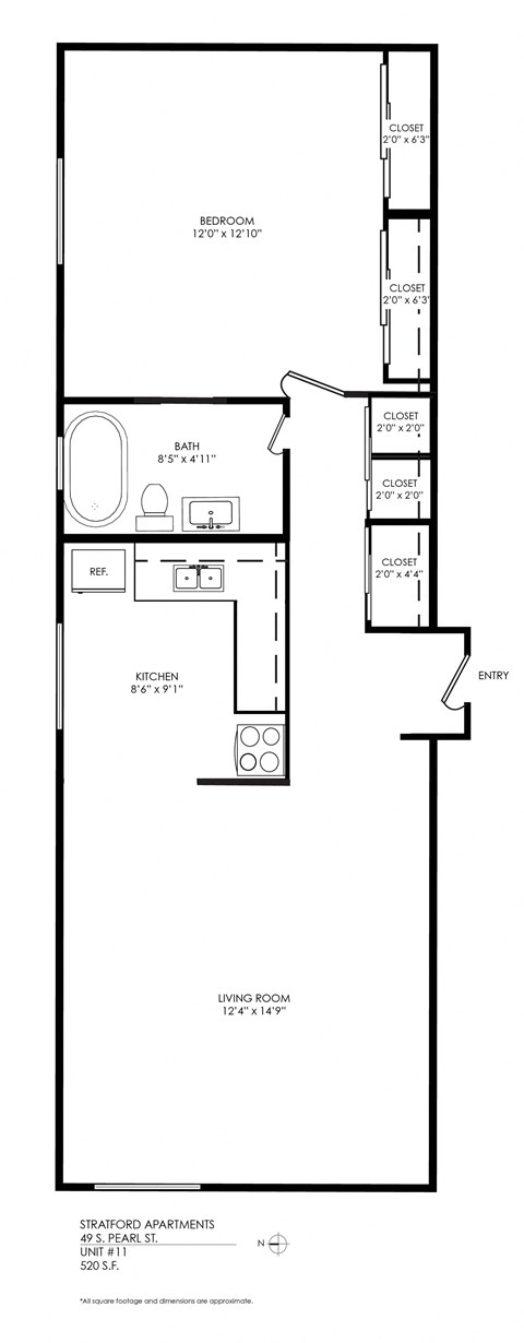 1 bedroom floorplan